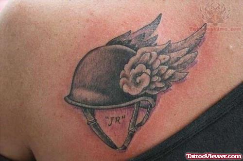 Memorial Winged Helmate Tattoo