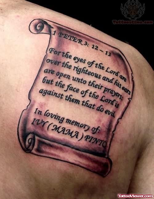 Quote Memorial Tattoo On Back
