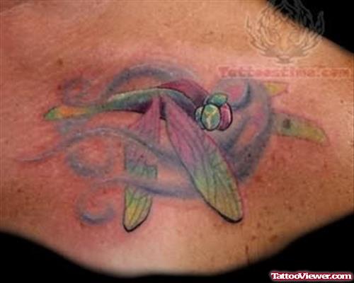 Dragonfly Rainbow Tattoo