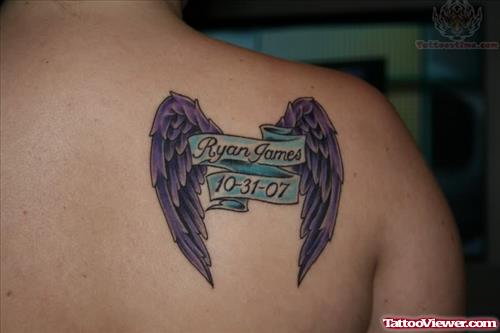 Angel Wings Memorial Tattoo