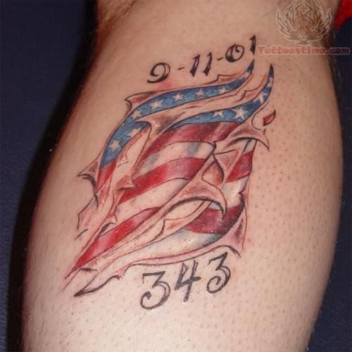 Memorial Flag Tattoo