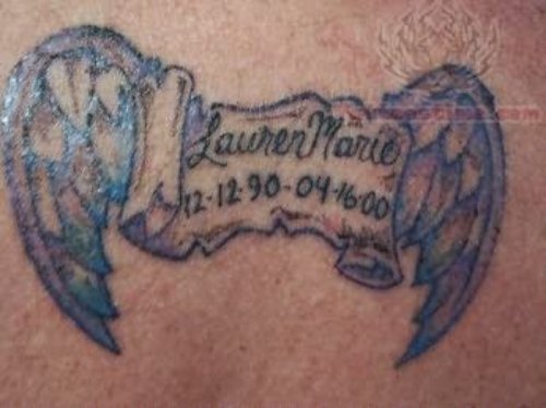 Angel Winged Memorial Tattoo