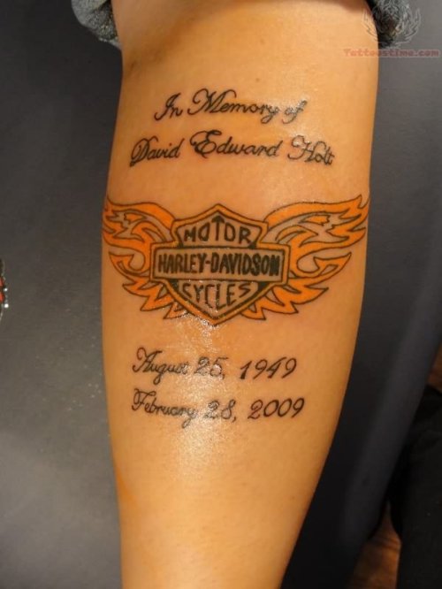 Harley Davidson Memorial Tattoo