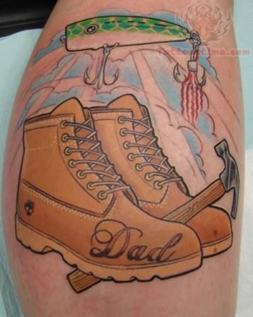 Dad Boots Memorial Tattoo