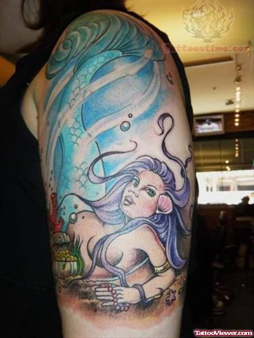 Large Mermaid Tattoo