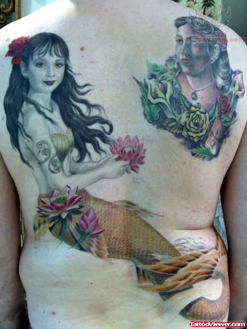 Mermaid Back Body Tattoo