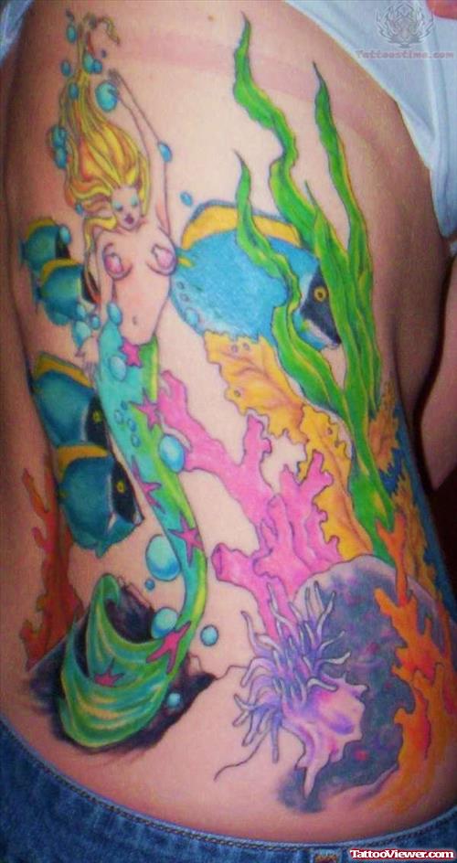Mermaid Design Tattoo