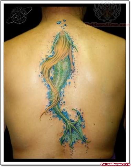 Mermaid Tattoo Style On Back