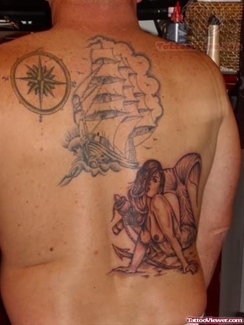 Mermaid Tattoo on Full Back