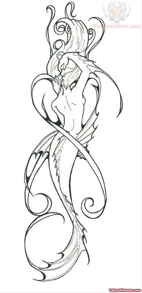 Mermaid Tattoo Pattern
