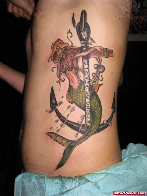 Pearls Mermaid Tattoo