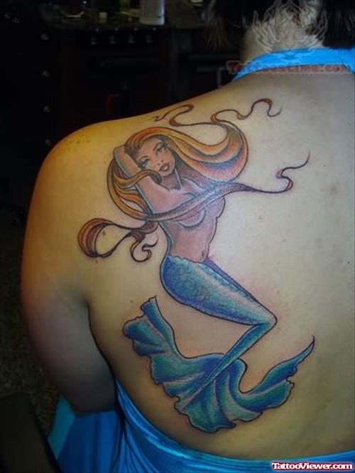 Mermaid Tattoo For Back Shoulder
