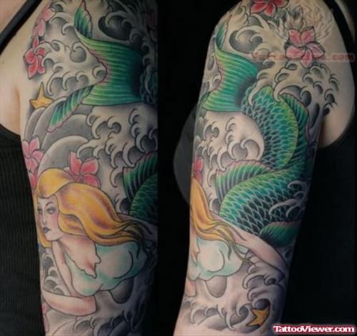 Mermaid Lying Tattoo