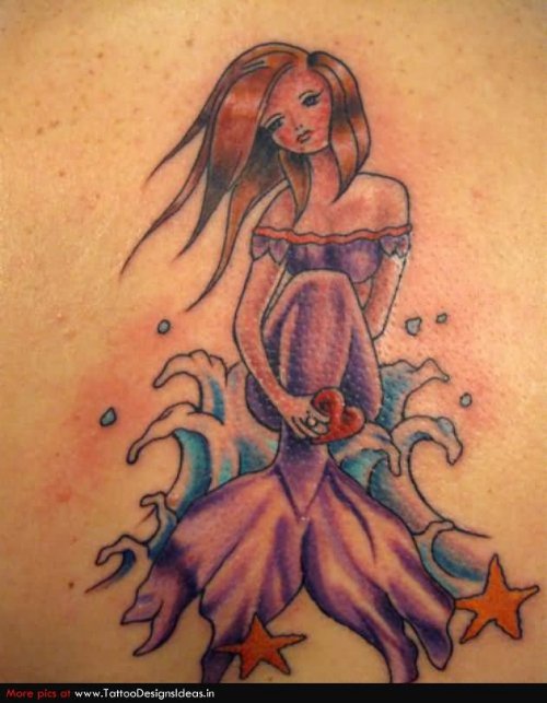 Amazing Stars And Mermaid Tattoo