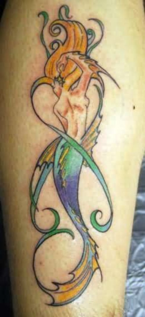 Beautiful Color Mermaid Tattoo