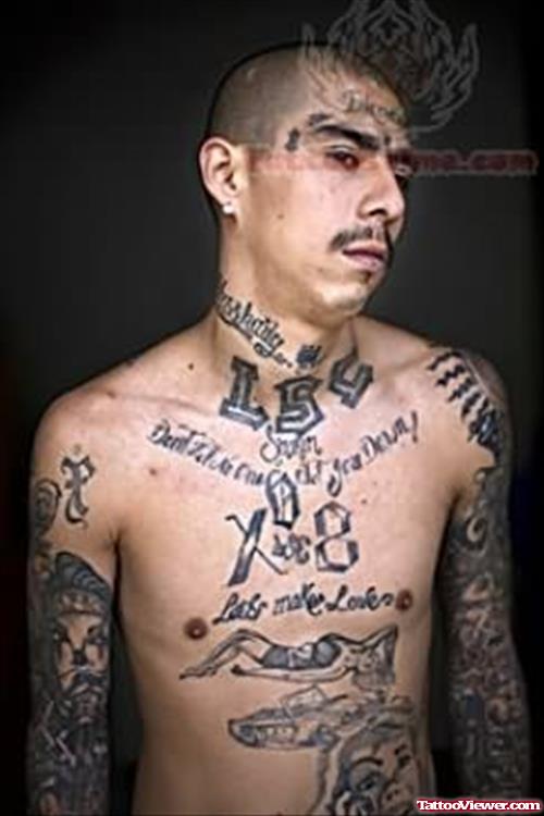 Mexican Prison Tattoo On Chest