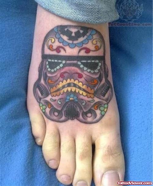 Mexican Sugar Skull Tattoo On Foot