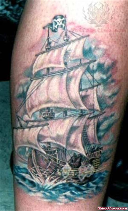 Pirate Ship Military Tattoo