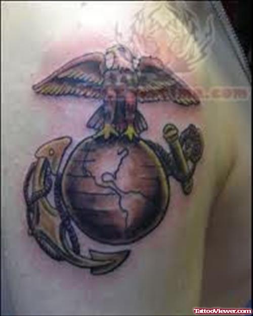 Military Tattoo On Shoulder For Men