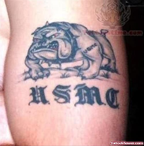 Military Bull Dog Tattoo
