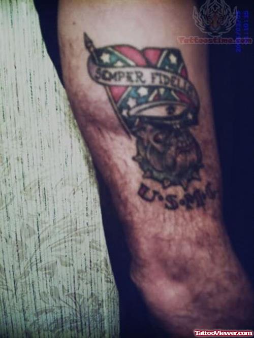 Military Tattoo On Bicep For Men