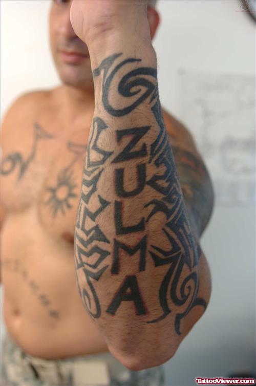 Zulma Military Tattoo On Arm