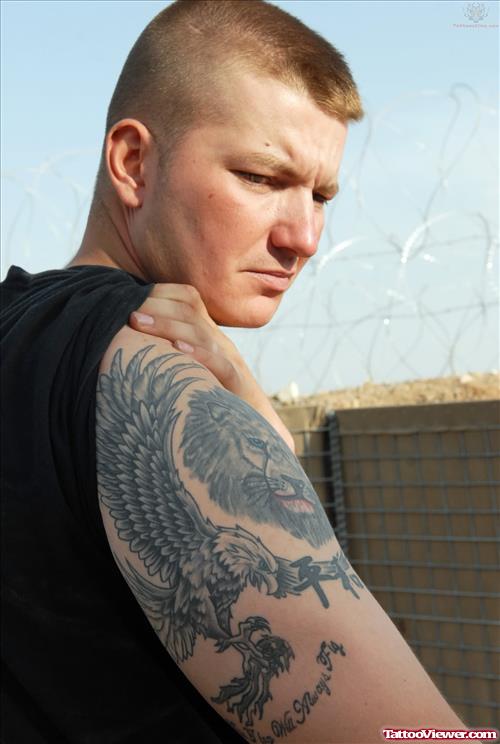 Military Tattoo On Biceps