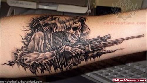 Army Skull Tattoo