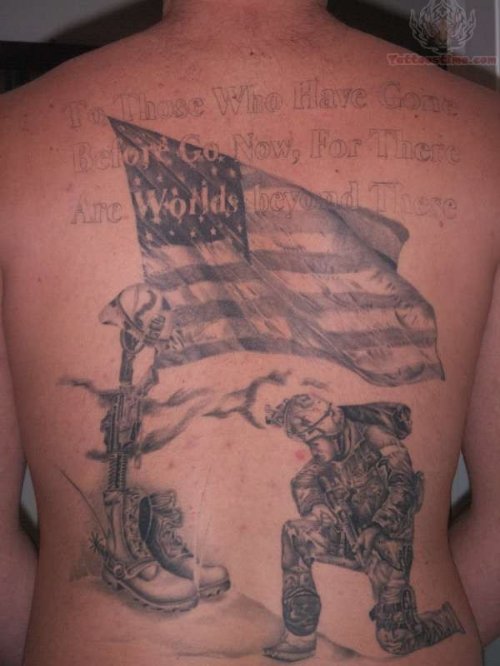 Military Lower Back Tattoo