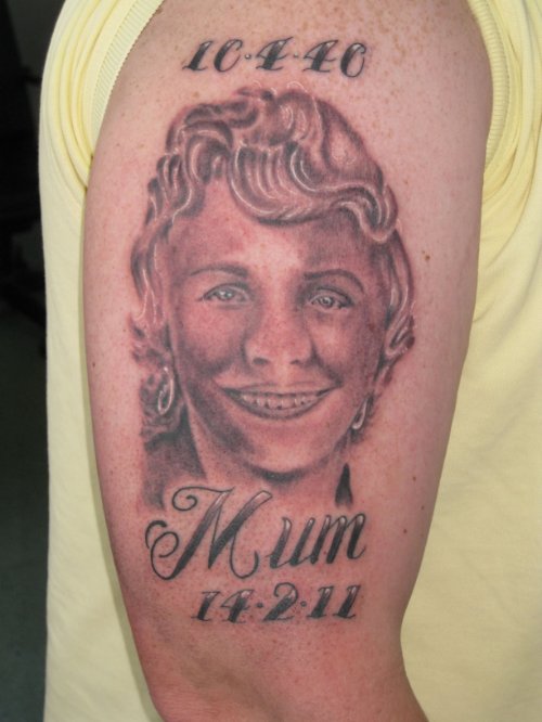 Grey Ink Memorial Mom Tattoo