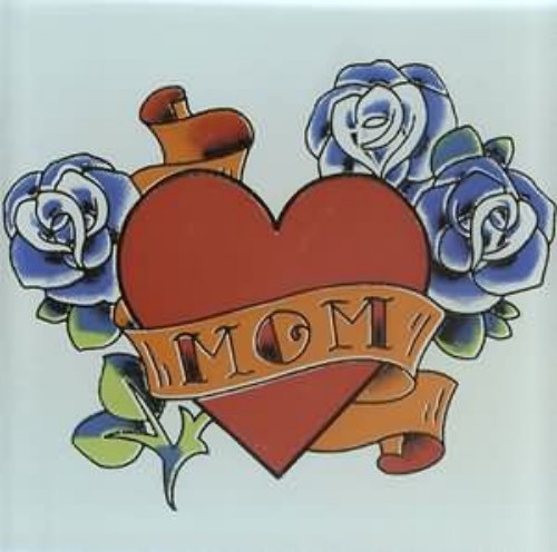 Purple Rose Flowers and Mom Tattoo Design
