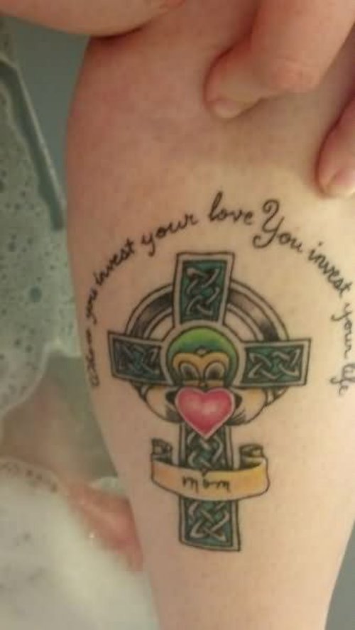 Celtic Cross And Mom Tattoo