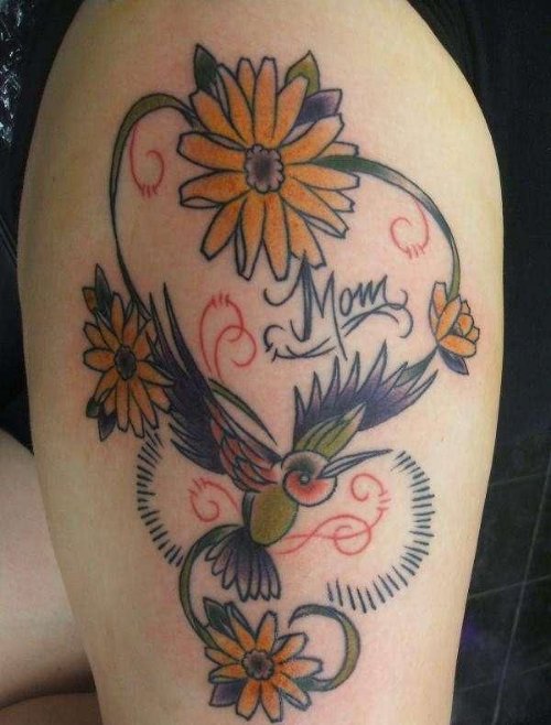 Beautiful Right Half Sleeve Mom Tattoo
