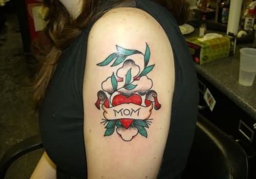 Girl Left Shoulder Mom Tattoo