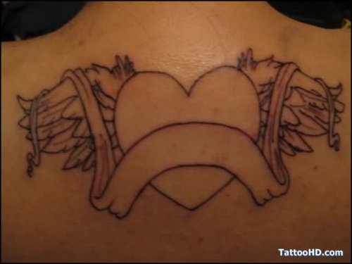 Outline Heart and Mom Tattoo