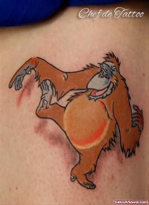 Funny Cartoon - Monkey Tattoo