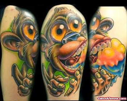 Cartoon Monkey Tattoos For Sleeve