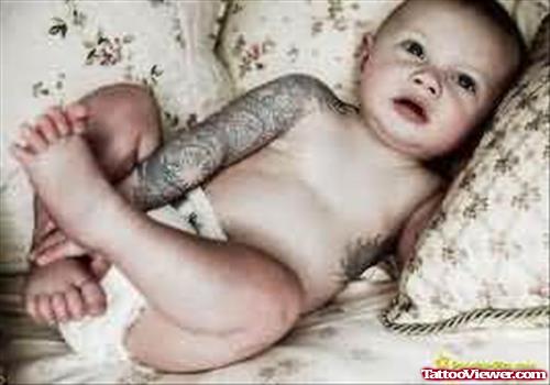 Baby Monkey Tattoo On Arm