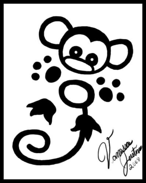 Wonderful Monkey Tattoo Design