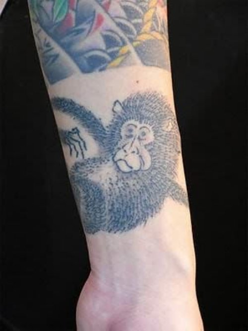 Black Ink Monkey Tattoo