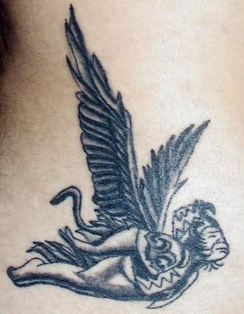 Angel Wings Monkey Tattoo