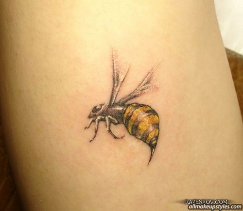Flying Bumble Bee Tattoo Idea