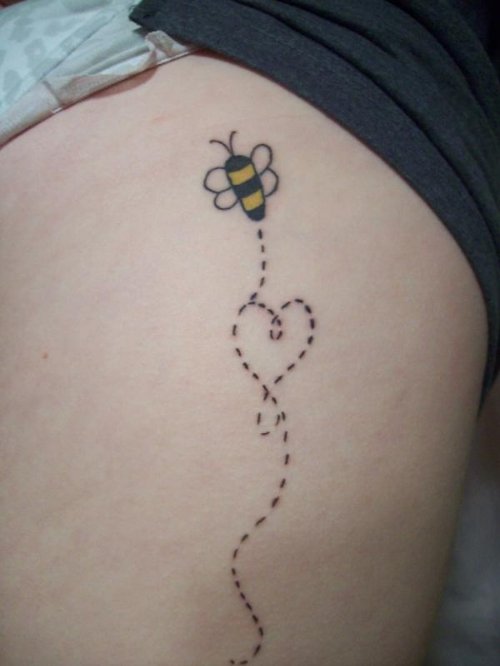 Bee Tattoo On Rib Side