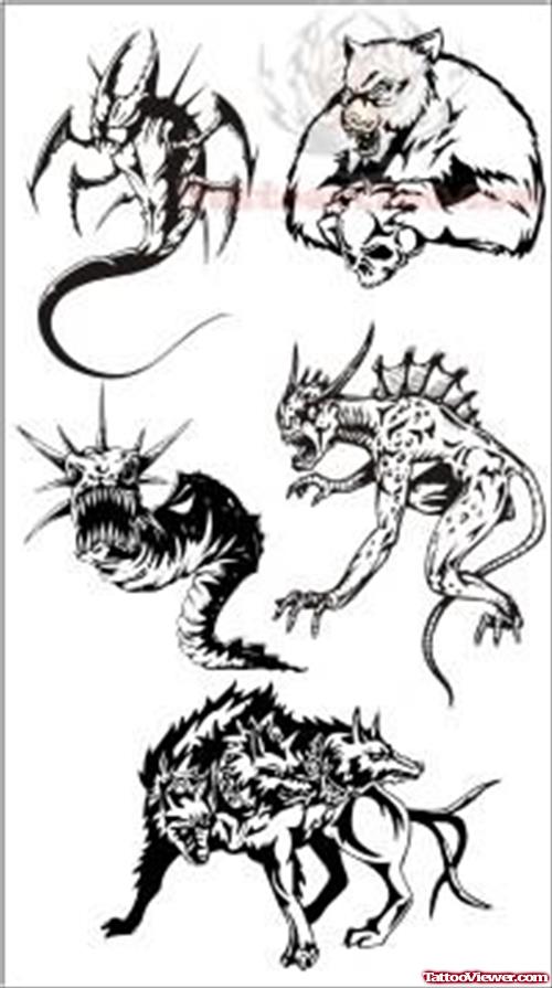 Monsters Tattoos Designs