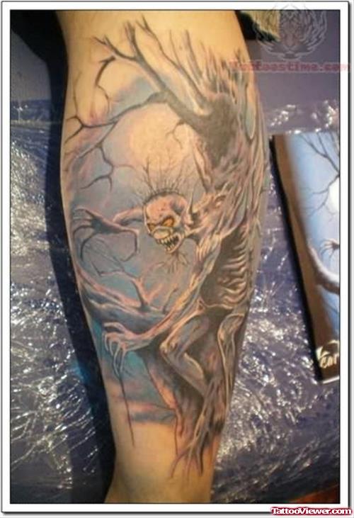 Monster Tattoos on Leg