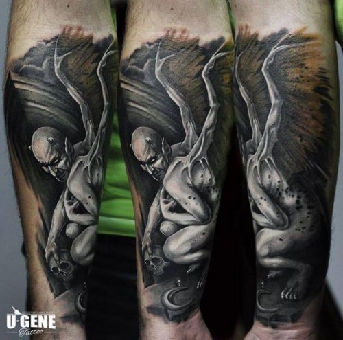 Fantasy Monster Tattoo on Arm by Redberry Tattoo