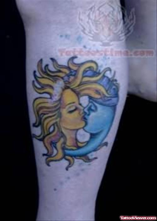 Moon Love Tattoo On Arm