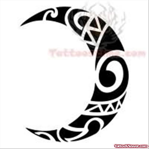 Maori Moon Tattoo Design