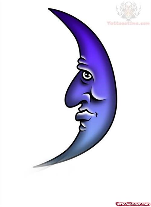 Blue Moon Tattoo Design