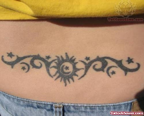 Moon Tattoo For Lower Back